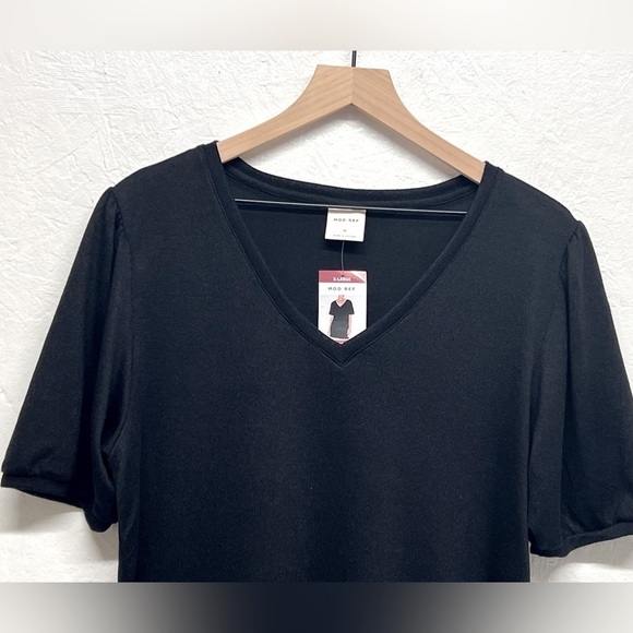 Mod Ref - Women's Short Sleeve Sweater V-Neck Black - XL - Picture 6 of 13